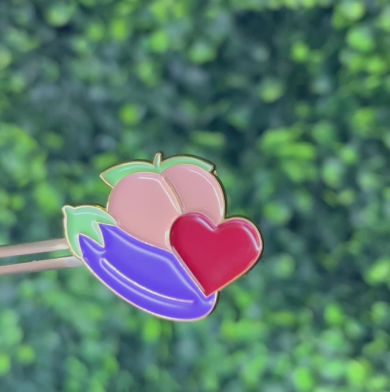 Peach and Eggplant Pins 