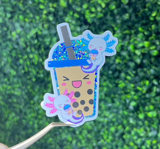 Boba Tea Axolotl Sticker